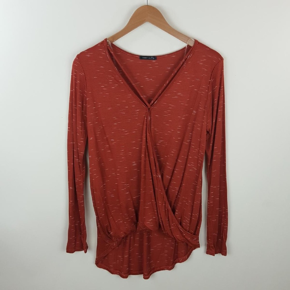 COPY - Cross Front Strappy High Low Blouse in rust